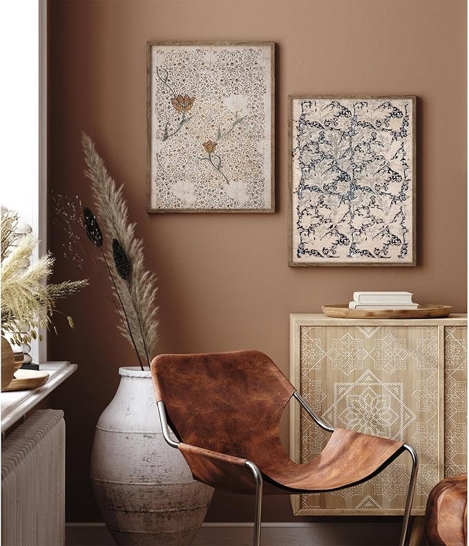 Vintage Botanical Wall Art Prints Set of 2 Antique Sketch Wall Art Decor Neutral Flower Canvas Wall Art Floral Pictures Farmhouse Painting Vintage Floral Artwork for Room Bedroom 12x16 Inch Unframed