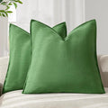 Foindtower Pack of 2, Decorative Linen Soild Throw Pillow Covers Soft Accent Euro Cushion Case Boho Farmhouse Pillowcase for Chair Couch Sofa Bedroom Living Room Home Decor 22 x 22 Inch Forest Green
