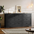 BORNOON 9-Drawer Dresser for Bedroom, Modern Wooden Chest of Drawers with Metal Handles, Anti-Tipping Design, Sturdy and Stable Storage Organizer for Living Room, Entryway, Home Office