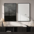 Framed Black and White Abstract Wall Art for Living Room, Large Set of 2 Minimalist Modern Canvas Prints for Walls, Seascape Horizon Pictures for Bedroom Dining Room Hallway Office Wall Decor 24x36 In