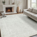 Srugn Washable Rugs 8x10 Area Rugs for Living Room,Bedroom,Dining Room- Large Ultra Soft Faux Wool Retro Carpets,Non Slip&Non-Shedding Low Pile Vintage Carpet for Home Office,Concrete Grey