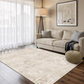 Art&Tuft Washable Rugs 4x6, Anti-Slip Backing Abstract 4x6 Rug, Stain Resistant Rugs for Living Room, Foldable Machine Washable Area Rug(4'x6', Beige)