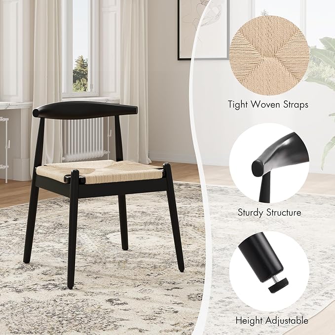 Soohow Dining Chairs Set of 2, Mid Century Modern Kitchen & Dining Room Chairs for Dining Room,Dining Table Chairs with Solid Wood Legs