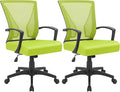 Furmax Office Chair Ergonomic Computer Desk Mesh Chair Mid Back Swivel Lumbar Support with Armrest (2, Cyan)