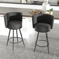 HONIFUR Bar Stools Set of 2, 27" Tufted Modern Counter Height Bar Stools, Upholstered Barstools with Back & Footrest Metal Legs, Stools for Kitchen Island, Counter, Cafes, Dining Room (Dark Gray)