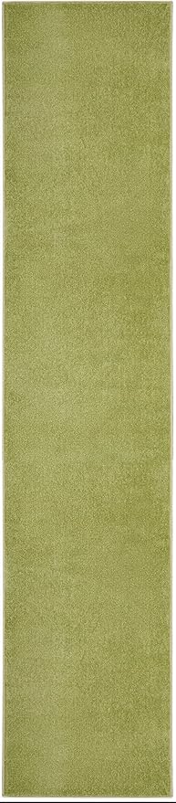 Nourison Home Nourison Essentials Green 2'2" x 18' Area Rug - Easy Clean, Non Shedding, Bed Room, Living Room, Dining Room, Kitchen (18' Runner)