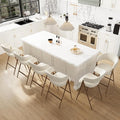 Bar Stools Set of 6, Counter Height BarStools with Back, Modern Upholstered Island Stools with Metal Legs for Kitchen Counter, Dining Room, Beige