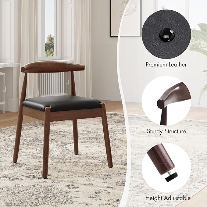 Soohow Dining Chairs Set of 2, Mid Century Modern Kitchen & Dining Room Chairs for Dining Room,Dining Table Chairs with Solid Wood Legs