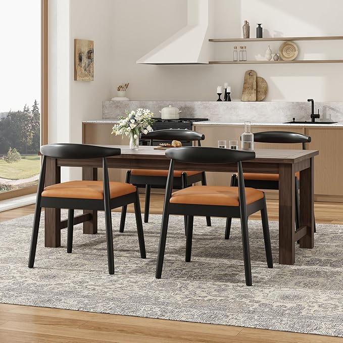 Soohow Dining Chairs Set of 2, Mid Century Modern Kitchen & Dining Room Chairs for Dining Room,Dining Table Chairs with Solid Wood Legs