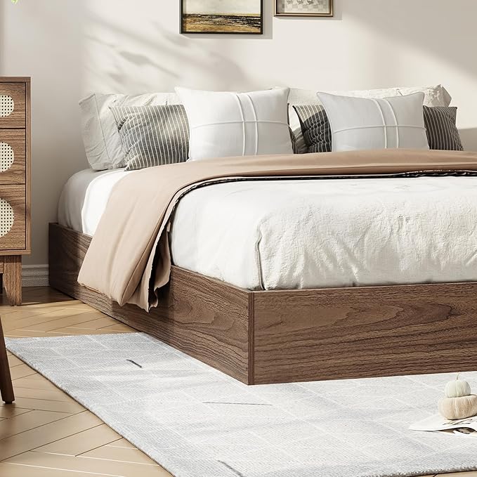 GarveeHome Twin XL Size Wood Platform Bed Frame, Wooden Bed Frame No Headboard, Wood Slat Support, No Box Spring Needed, Easy Assembly