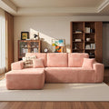 ovios 104" Cloud Boneless Couch with L-Shape Chaise,Modern Sectional Modular Sofa with Deep Seat, Upholstered Couches for Living Room Bedroom,No Assembly Required, Pink (Plush Corduroy Fabric)