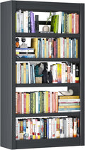 Book Shelf, 5-Tier Sturdy Bookcase, Adjustable Bookshelf, Large Capacity per Shelf, Modern Book Cases for Living Room, Home Office, Garage, Ideal for Home Organization & Stylish Upgrades