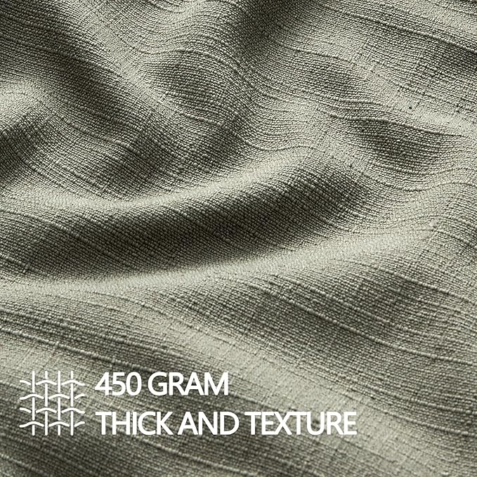 MIULEE Pack of 2 Thick Textured Couch Throw Pillow Covers, Olive Green Decorative Pillow Covers 20x20, Neutral Linen Cushion Cases for Sofa Bed Living Room Modern Farmhouse Home Decor, No Filling