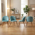 Homy Casa Dining Chairs Set of 4 Velvet Accent KitchenChairs Set Scandinavian Style Side Chair Set for Living Dining Room Lounge, Metal Legs and Soft Seats, Green 4PCS