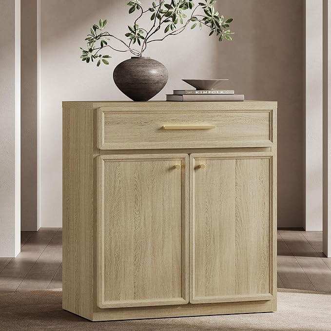 SICOTAS Buffet Cabinet with Storage Tall Modern Console Storage Cabinet with Doors and Shelves 30" Long Wooden Sideboard Credenza Buffet Table Coffee Bar for Living Room Kitchen Dining Room Entryway