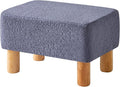 YMYNY Ottoman, Modern Footrest with Soft Padded Seat, Foot Stool with Wood Legs, Small Square Pouf Under Desk for Living Room Bedroom Office 15.74" D×11.41" W×9.84" H Blue UHBD030BU