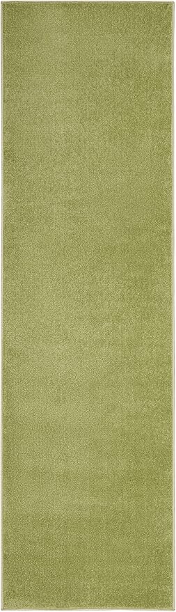 Nourison Home Nourison Essentials Green 2'2" x 10' Area Rug - Easy Clean, Non Shedding, Bed Room, Living Room, Dining Room, Kitchen (10' Runner)