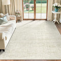 6x9 Area Rugs Washable Rug, Abstract Living Room Rug Large Neutral Modern Area Rug Soft Non Slip Low Pile Stain Resistant Indoor Carpet for Bedroom Nursery Kids Dining Room Office(Beige, 6'x9')