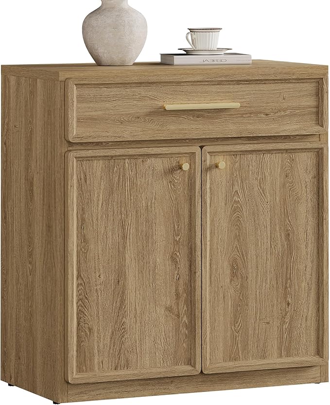 SICOTAS Buffet Cabinet with Storage Tall Modern Console Storage Cabinet with Doors and Shelves 30" Long Wooden Sideboard Credenza Buffet Table Coffee Bar for Living Room Kitchen Dining Room Entryway