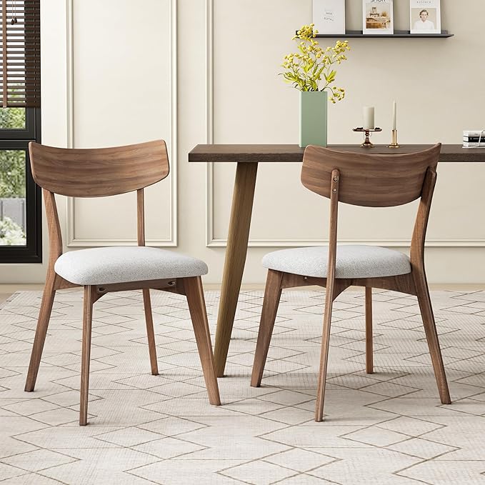 Christopher Knight Home Upholstered Wood Dining Chair,Stylish Designed Dining Room Chair, Accent Armchairs for Living Room (Set of 2),Light Beige