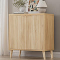 Homleke Buffet Cabinet with Storage, Modern Fluted Accent Sideboard with Doors & Adjustable Shelves, Buffet Table Entryway Cabinets for Living Room, Kitchen, Dining Room, Hallway, Natural