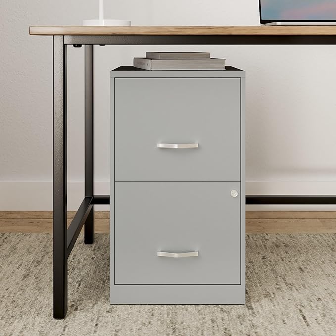 NuSparc 2 Drawer Locking Filing Cabinet | Pre-Assembled Steel Construction | Space-Saving Design is Perfect for Home and Small Office | Letter-Size | Assembled in North America