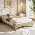 GarveeHome Twin Size Platform Bed Frame, Minimalist Wood Bed Frame No Headboard Needed, Sturdy Low Profile Bed with Natural Wood Grain, Noise-Free & Easy Assembly