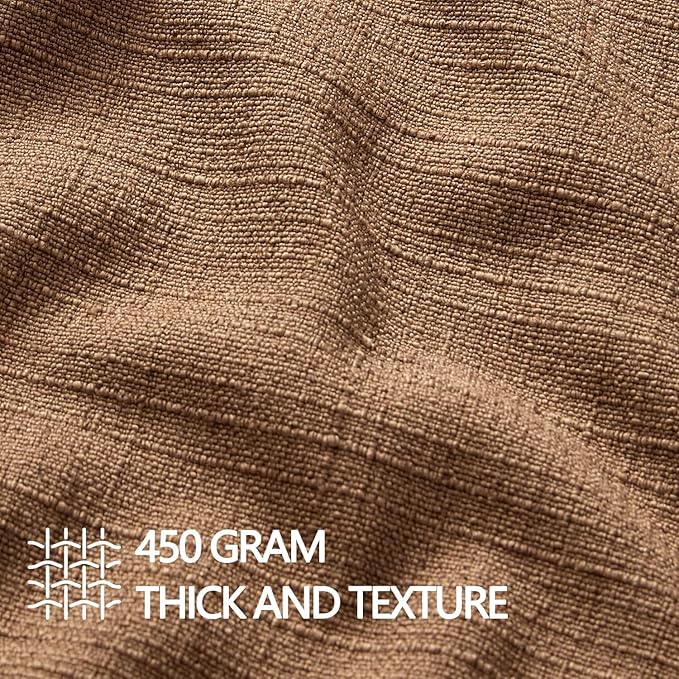 MIULEE Pack of 2 Thick Textured Couch Throw Pillow Covers, Brown Decorative Pillow Covers 20x20, Neutral Linen Cushion Cases for Sofa Bed Living Room Modern Farmhouse Home Decor, No Filling