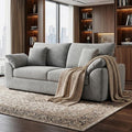89.8" Modern Loveseat Sofa for Living Room, Cloud Boneless Couches with 4 Pillows, Mid Century Loveseat couches for Small Place, No Assembly Required, Light Grey