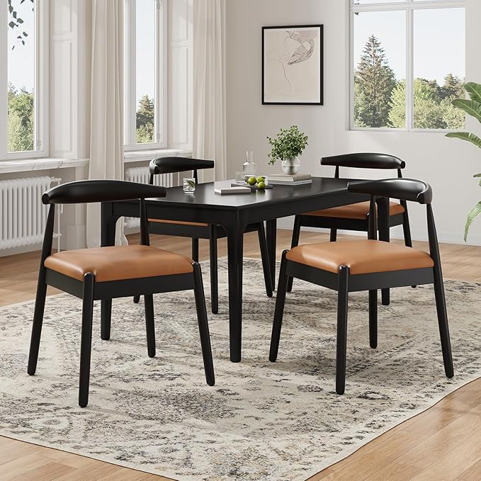 Soohow Dining Chairs Set of 2, Mid Century Modern Kitchen & Dining Room Chairs for Dining Room,Dining Table Chairs with Solid Wood Legs
