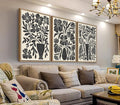 arteWOODS Botanical Framed Wall Art - Neutral Abstract Pictures Vintage Boho Floral Wall Decor Black Beige Minimalist Prints Aesthetic Vase Flowers Painting Artwork 20" x 28" Set of 3 Natural Framed