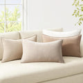 Pack of 4 Couch Throw Pillow Covers 12x20 Inch Natural Soft Decorative Linen Pillow Covers Farmhouse Boho Accent Cushion Covers for Mid Century Modern Home Decor Sofa Bedroom Living Room