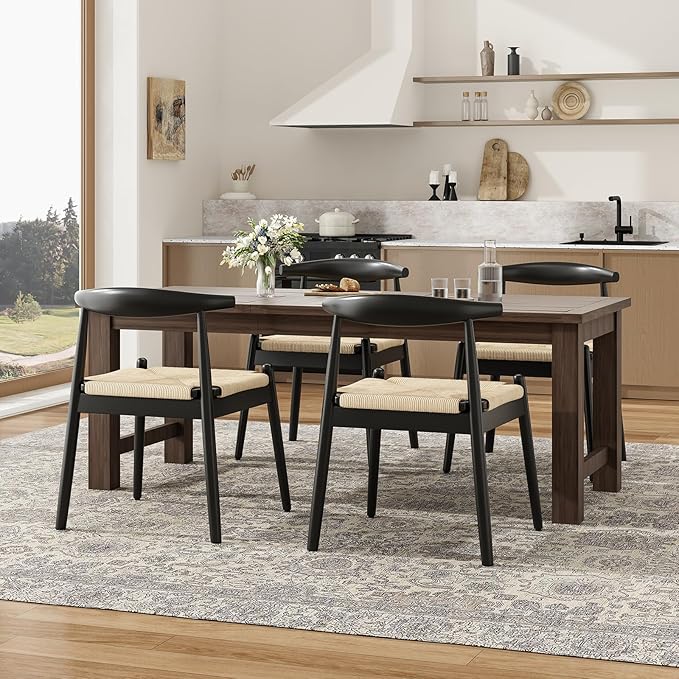 Soohow Dining Chairs Set of 2, Mid Century Modern Kitchen & Dining Room Chairs for Dining Room,Dining Table Chairs with Solid Wood Legs