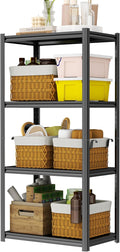 PRESTELION 54" H Storage Shelves 1600LBS Garage Shelving Unit 4-Tier Metal Shelf Adjustable Storage Rack for Basement, Warehouse, Pantry, Closet, Kitchen 54" H x 23.6" W x 13.8" D, Black