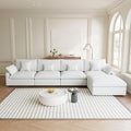 155.9" L Shape Cloud Modular Couches for Living Room, Modern Sectional Sofa with Chaise Ottomans, Deep Seat Couch Cushion Covers Washable&Removable, Sectional Sofas for Home Office Apartment (White)