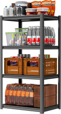 PRESTELION 44" H Storage Shelves Metal Garage Shelving Unit 4-Tier Metal Shelf Adjustable Storage Rack for Basement, Warehouse, Pantry, Closet, Kitchen 44" H x 19.7" W x 13.8" D, Black