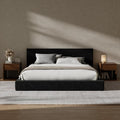 RECCI AirFrame Queen Bed Frame with Headboard, Cloud Upholstered Platform Bed Frame, 5 Inch Foam Cushioned, No Box Spring, Easy Assembly(Onyx Black)