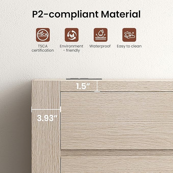 ModernMate 6 Drawer Dresser for Bedroom, 55'' Modern White Oak Chest of Drawers with Charging Station, Wood Bedroom Dresser with Large Storage for Living Room, Entryway, Nursery, Anti-Tipping, Natural
