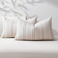 Hckot Throw Pillow Covers 12x20 Set of 2 Grey Pillow Covers Farmhouse Decorative Pillows Textured Linen Lumbar Cushion Covers for Sofa Couch Bed Living Room Decor(Light Grey)