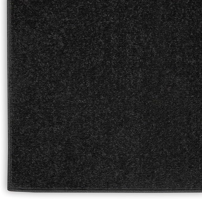 Nourison Home Nourison Essentials Black 9' x Square Area Rug - Easy Clean, Non Shedding, Bed Room, Living Room, Dining Room, Kitchen (9' x Square)