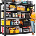59''W Storage Shelves,3000LBS Garage Shelving,Adjustable Garage Shelves,Heavy Duty Metal Shelving, 5 Tier Wood Utility Steel Shelf, Easy-to-Install Shelving Units and Storage 72''x59''x19.7