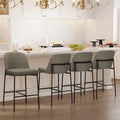 COLAMY Counter Height Bar Stools Set of 4, 25 Inch Modern Fabric Kitchen Island Stools with Back, Upholstered Counter Barstools Armless Bar Chairs with Metal Legs for Island Dining Room Bar,Brown