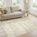 cotiled Large Area Rugs for Living Room, Machine Washable Rugs with Non Slip Backing Modern Neutral Abstract Rugs Stain Resistant Distressed Carpets for Home Office Decor (4x6 Beige/Brown)
