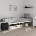 14 Inch Bamboo Bed Frame – Solid Wood Platform Bed Frame, Strong and Stable, with Non-Slip Slats for Support, No Box Spring Needed, Easy to Assemble, Noise-Free (White, Twin with Headboard)