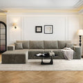 135.4" Cloud Modular Sectional Sofa Couch with L-Shape Chaise,Modern Minimalist Upholstered Couches for Living Room Bedroom,Deep Seat Corner Couch，No Assembly Required (Camel,Left Facing Chaise)