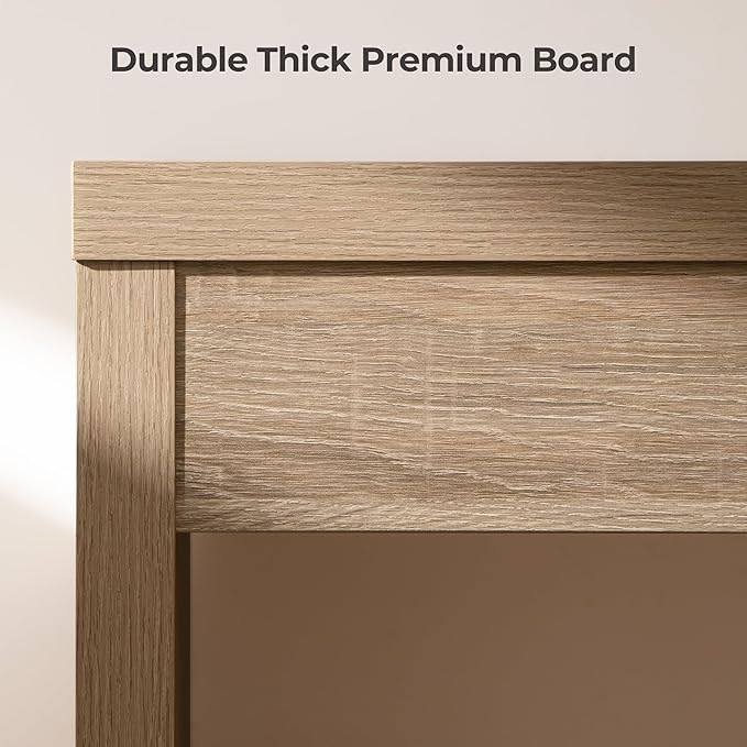 SICOTAS Computer Desk Writing Table - 47-Inch Wooden Study Desk for Bedroom, Farmhouse Home Office Desk with Drawer, Boho Makeup Vanity Table for Dormitory (Reclaimed Light Oak, 1 Piece)