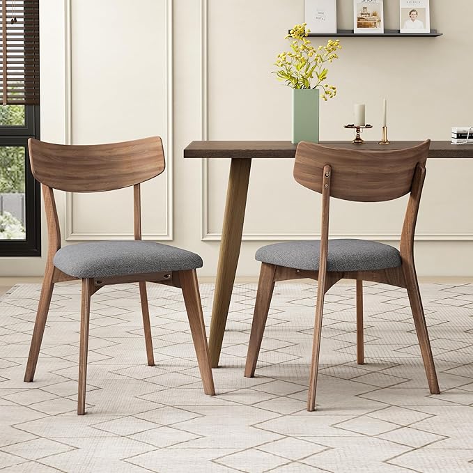 Christopher Knight Home Upholstered Wood Dining Chair,Stylish Designed Dining Room Chair, Accent Armchairs for Living Room (Set of 2),Dark Gray