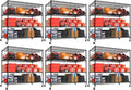 PrimeZone 6 Packs 55.5" W x 24" D x 80" H Heavy Duty Wire Storage Shelves with Wheels, 4 Tier Adjustable NSF Commercial Garage Shelving Unit, Rolling Metal Organizer Shelf Rack for Warehouse, Pantry