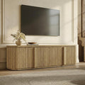 SICOTAS TV Stand for TVs up to 70" - Mid Century Modern Fluted Entertainment Center with Storage and Adjustable Shelves, Long Media Console Cabinet with Solid Wood Handles for Living Room