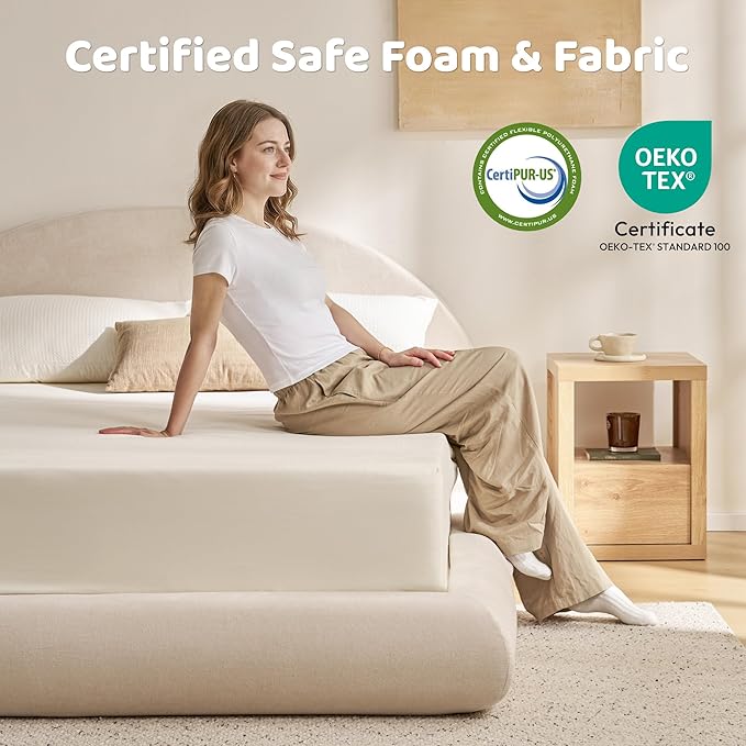 RECCI AirFrame Half-Moon Upholstered California King Platform Bed Frame, Velvet Curved Arched Base with Headboard, 5 Inch Fully Round Cushioned Foam, No Box Spring Needed, Easy Assembly | Round Shaped, Boucle, Low-profile, Soft